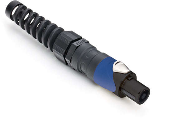 SP-4-FBLTX 4 Pole Loudspeaker Cable Connectors, PG Gland Strain Relief, High Power Torx Screw Contacts Included,Metal, Black Finish