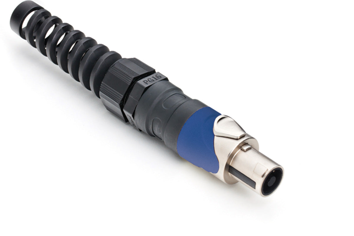 SP-4-FNSL 4 Pole Loudspeaker Cable Connectors, PG Gland with Strain Relief, High Power Solder Contacts Included,Metal, Nickel Finish