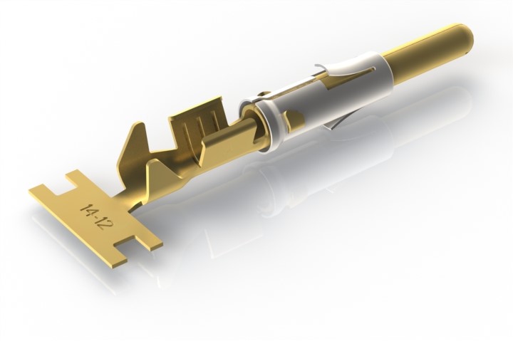 SP12A1F Pin contact, 2.5mm, Gold flash plating over nickel, reel of 1000