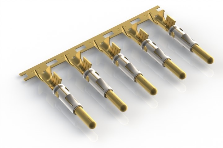 SP12A1G30 Pin contact, 2.5mm, 30µ gold plating over nickel, reel of 1000