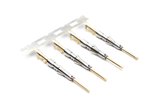 SP24W2F Pin Contact with 3 Tangs, Stamped and Formed, Size 20, Gold Flash over Nickel, 26-24 AWG, 3,000 pcs Reel