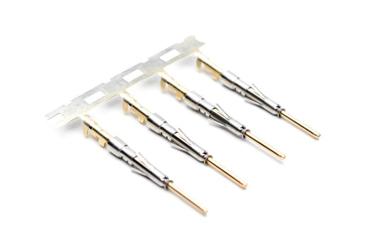 SP24W2G30 Pin Contact, Stamped, Size 20, Gold 30µ" over Nickel, Wire Range .14-.25mm², 26-24 AWG, with 3 Tangs