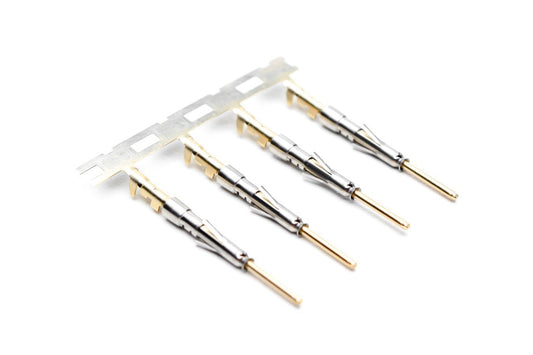 SP24W2G5 Pin Contact, Stamped, Size 20, Gold 5µ" over Nickel, Wire Range .14-.25mm², 26-24 AWG, with 3 Tangs