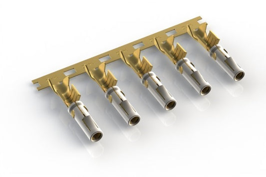 SS12A1G15-10 Socket contact, 2.5mm, 15µ gold plating over nickel for 10 AWG, reel of 1,000