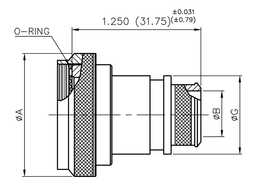 BK4SRL16089XN Straight Mil-spec style band lock adaptor comparable to M85049/88-17N02