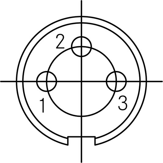 T 3279 502 Male Connectors with internal strain relief with clamping ring. Bayonet locking outside (mateable with locking inside). Contacts included.