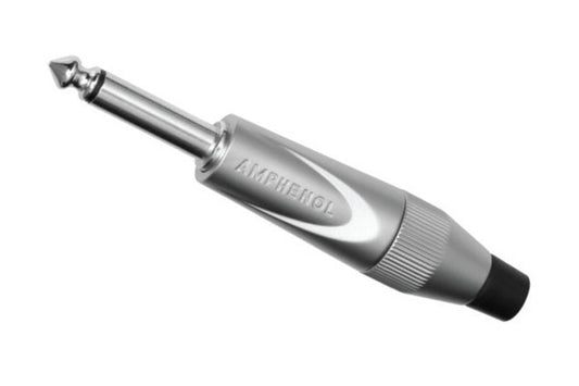 TM2PN BULK 1/4"Mono Straight Phone Plug, PRO Range,Metal Backshell, Satin Finish, Bulk Packaging