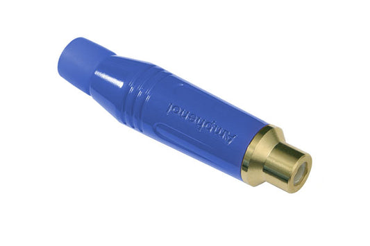 ACJR-BLURCA Female Cable Connector,Musician Range, Diecast Shell, Gold Plated Contacts, Blue Finish, Blue Grommet