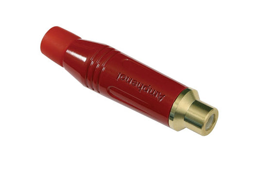 ACJR-REDRCA Female Cable Connector,Musician Range, Diecast Shell, Gold Plated Contacts, Red Finish, Red Grommet
