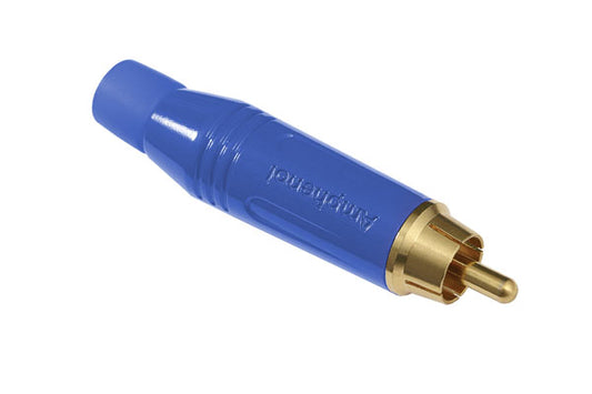 ACPR-BLURCAMale Cable Connector, Gold Plated Contacts, Diecast Shell, Blue Finish, Blue Grommet