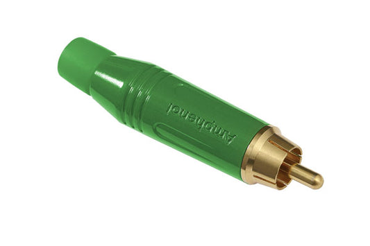 ACPR-GRNRCAMale Cable Connector, Gold Plated Contacts, Diecast Shell, Green Finish, Green Grommet