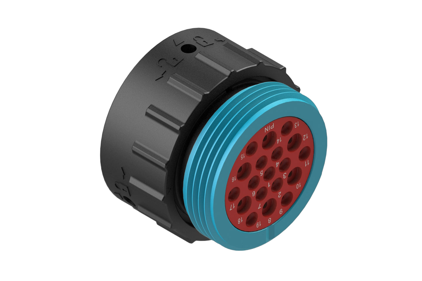 AHDP06-24-19PR-WTA 19 Position Plug, Pin, Shell Size 24, Reduced Diameter Sea (Blue Adapter)l, Wide Thread Adapter. HDP26-24-19PE-L024