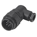C016 10K014 004 2 14+PE Male cable connector with strain relief and clamping ring. For use with crimp contacts (sold separately).