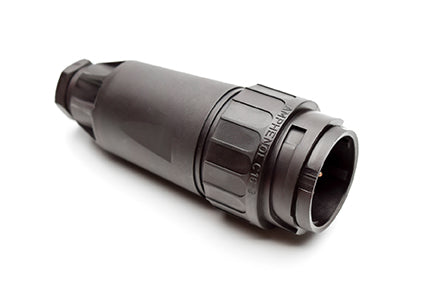 C016 20I005 103 2 5+PE Male cable connector with strain relief and cable retention. Contacts included.