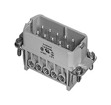 C146 10A010 002 4 10 + PE Heavy duty male contact insert for screw termination. Comparable Part No. 09200102612