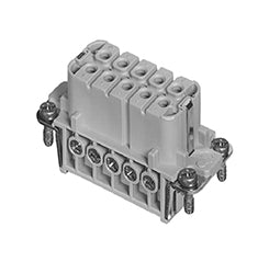 C146 10B010 102 4 10+PE Heavy duty female contact insert with wire protection for screw termination. Comparable Part No. 09200102814