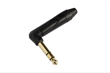 QS3RB-AU 1/4" Phone Plug, Stereo, Right Angled, Gold Plated Contacts, Black Finish